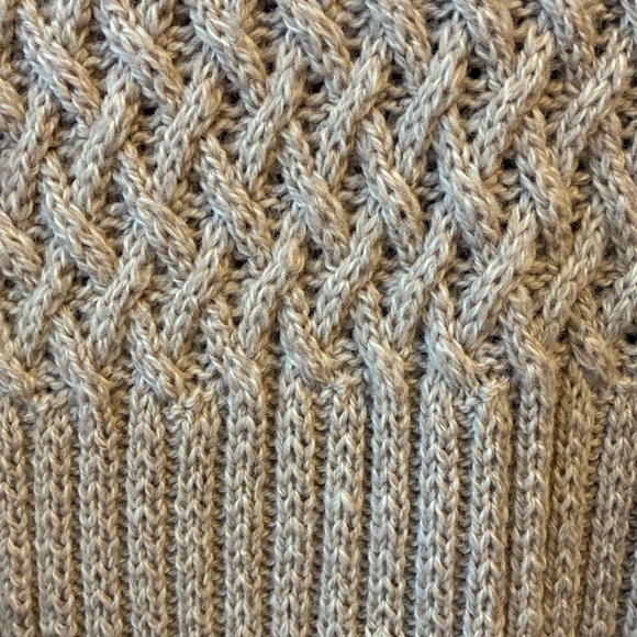 Inis Crafts Tan 100% Merino Wool Cable Knit Cardigan, Medium - Picture 7 of 7